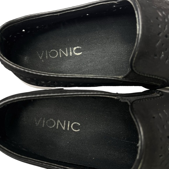Vionic Midi Perforated Leather Slip On Sneaker Shoes Black Womens‎ Size 7 - Picture 8 of 12